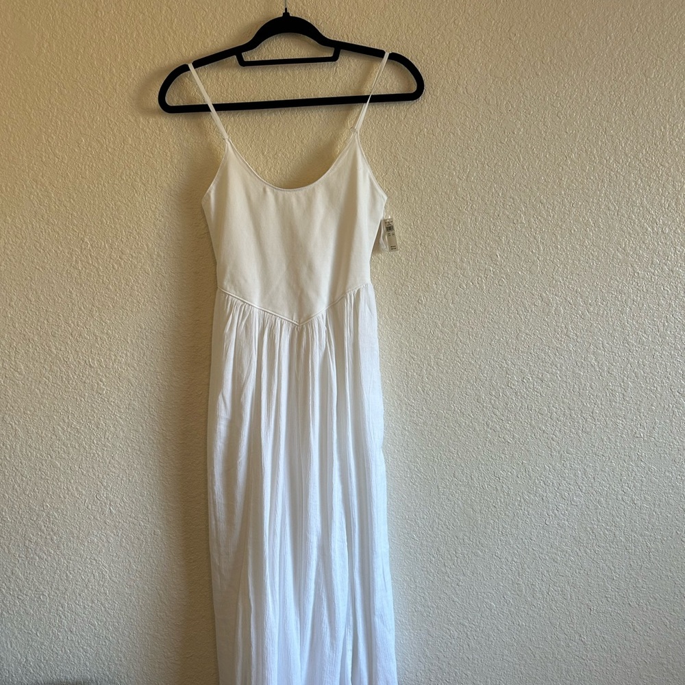 aerie White Midi Dress with Spaghetti Straps - Picture 2 of 4